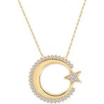 Aslı Gold Büyük Boy Altın Ay Yıldız Kolye (KLY0282)