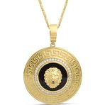 Aslı Gold Büyük Boy Aslan Model Altın Erkek Madalyon Kolye (KLY1477)