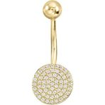 Aslı Gold Çok Taşlı Altın Göbek Piercingi (PC0045)