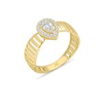 Aslı Gold Damla Model Altın Baget Taşlı Yüzük (YZK1230)