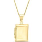 Aslı Gold Dikdörtgen Altın Madalyon Kolye (KLY1544)