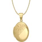 Aslı Gold El Kalemi Çiçek İşlemeli Altın Madalyon Kolye (KLY0999)