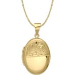 Aslı Gold El Kalemi İşlemeli Altın Madalyon Kolye (KLY0998)