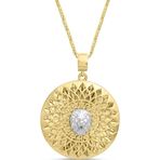 Aslı Gold Işıltılı Madalyon Altın Aslan Kolye (KLY1489)