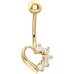 Aslı Gold Kalp Model Altın Göbek Piercingi (PC0046)