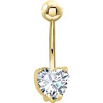 Aslı Gold Kalpli Altın Göbek Piercingi (PC0029)