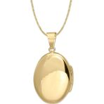 Aslı Gold Kapaklı Düz Oval Altın Madalyon Kolye (KLY1006)