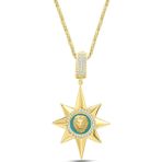 Aslı Gold Kuzey Yıldızı Altın Aslan Kolye (KLY1493)