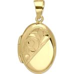 Aslı Gold Motif İşlemeli Altın Oval Madalyon Kolye Ucu (UC0063)