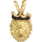 Aslı Gold Orta Boy Siyah Taşlı Altın Aslan Kolye Ucu (UC0181)