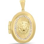 Aslı Gold Oval Aslan Altın Madalyon Kolye Ucu (UC0349)