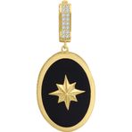 Aslı Gold Oval Siyah Mineli Yıldız Altın Kolye (UC0342)