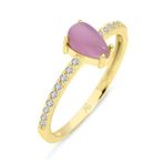 Aslı Gold Pembe Damla Taşlı Altın Yüzük (YZK0136)