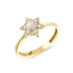 Aslı Gold Pembe Opal Taşlı Altın Yıldız Yüzük (YZK0439)