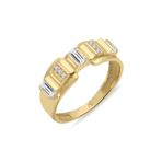 Aslı Gold Sarı Altın Baget Taşlı Altın Tasarım Yüzük (YZK0831)