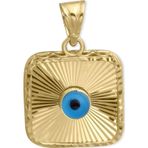 Aslı Gold Sarı Altın Kare Model Madalyon Altın Nazar Kolye Ucu (UC0013)