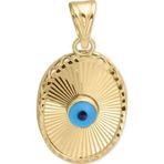 Aslı Gold Sarı Altın Oval Madalyon Altın Nazar Kolye Ucu (UC0011)