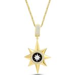 Aslı Gold Siyah Kuzey Yıldızı Altın Kolye (KLY1494)