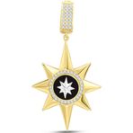 Aslı Gold Siyah Kuzey Yıldızı Altın Kolye Ucu (UC0261)