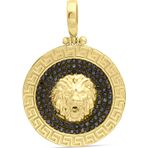 Aslı Gold Siyah Taşlı Altın Aslan Başı Kolye Ucu (UC0257)