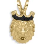 Aslı Gold Siyah Taşlı Altın Aslan Model Kolye Ucu (UC0079)