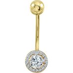 Aslı Gold Taşlı Altın Göbek Piercingi (PC0049)