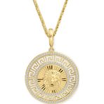 Aslı Gold Taşlı Altın Madalyon Aslan Kolye (KLY1516)