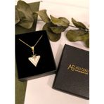 Aslı Gold Üçgen Model Altın Beyaz Mineli Yıldız Kolye (KLY1630)