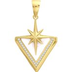 Aslı Gold Üçgen Model Altın Beyaz Mineli Yıldız Kolye Ucu (UC0372)