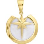Aslı Gold Yuvarlak Beyaz Mineli Yıldız Altın Kolye Ucu (UC0343)