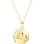 Aslı Gold Yuvarlak İşlemeli Altın Madalyon Kolye (KLY0197)