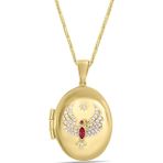 Aslı Gold Zümrüdü Anka Kuşu Oval Altın Madalyon Kolye (KLY1548)