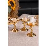 Aslı Hediyelik 3'Lü At Figürlü Gold Lokumluk, Çay Ve Kahve Yanı Sunumluk, Metal Şekerlik, Makaronluk,ikramlık