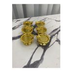 Aslı Hediyelik 6 'Lı Kelebekli Dekoratif Gold Renk Makaronluk Lokumluk,şekerlik,sunum,kahve,ikramlık, Kahve Sunum