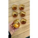 Aslı Hediyelik 6'lı Gold Isritidye Kapaklı Ayaklı Kahve Yanı Lokumluk, Makaronluk, Şekerlik,sunum,kahve,ikramlık
