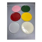 Aslı Hediyelik 6'lı Mix Set Metal Tek Kişilik Dekoratif Mum, Çay, Kahve ve Pasta Servisi Sunum Tepsisi 23 cm