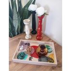 Aslı Sanat El Boyaması Küçük Boy Ahşap Çay, Kahve, Söz Nişan Dekoratif Servis Sunum Tepsisi