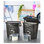 ASlife Home 2'li Ölçek Kap Hediyeli Deterjan Saklama Kutusu 5 Litre - Siyah