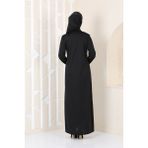 Aslınur Pratik Fermuarlı Namaz Elbisesi Siyah - 3