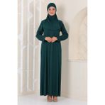 Aslınur Pratik Fermuarlı Namaz Elbisesi Zümrüt Yeşili - 1