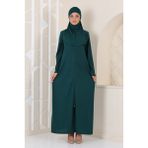 Aslınur Pratik Fermuarlı Namaz Elbisesi Zümrüt Yeşili - 3
