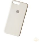 Asloka Apple iPhone 7/8 Plus Bej Kadife Dokulu Logolu Kılıf