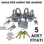 ASMA KİLİT 5Lİ SET MERKEZ ANAHTARLI MASTER ANAHTAR 5İ BİYERDE