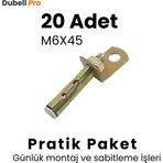 Asma Tavan Dübeli M6X45 (20 Adet) - Pratik Paket