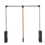 Asmak aşağı çekme gardırop raylı asansör, hidrolik dolap kaldırıcı 540-1250 mm, yük kapasitesi 15 kg, teleskopik askı depolama sistemi, çok fonksiyonlu teleskopik elbise çubuğu, 910-1250mm, Gri