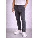 Asmedo Erkek Diagonel Mikro Dokulu Duble Paça Cepli Pantolon, Modern Kesim - Füme - 2XL
