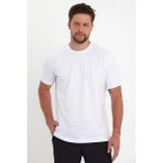 Asmedo Erkek Düz Penye Tişört Bisiklet Yaka Kısa Kol Regular Fit T-Shirt - Beyaz