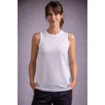 Asmedo Kadın Flamlı Kumaş Kolsuz Atlet Günlük Fitness Spor T-Shirt - Beyaz - 2XL