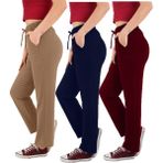 ASN Concept Kadın Viskon Kumaş 3'lü Paket Bordo/lacivert/kahverengi Eşofman Altı (Büyük Beden Seçeneğiyle) - 40 - 42 - Bordo - Lacivert - Taba