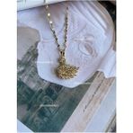 Asna Jewellery Kadın Beyaz Kuğulu Gold Çelik Kolye Zirkon Taşlı Özel Tasarım - Beyaz - Altın